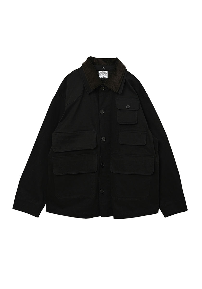 KELEN ケレン | LAYERED COLLAR HUNTING JACKET / ワークジャケット [BLACK]
