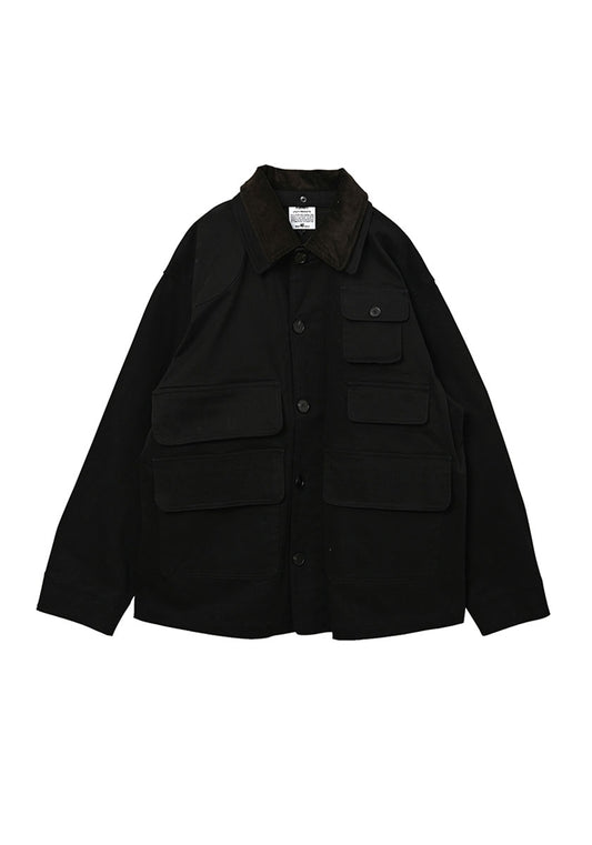 KELEN ケレン | LAYERED COLLAR HUNTING JACKET / ワークジャケット [BLACK]