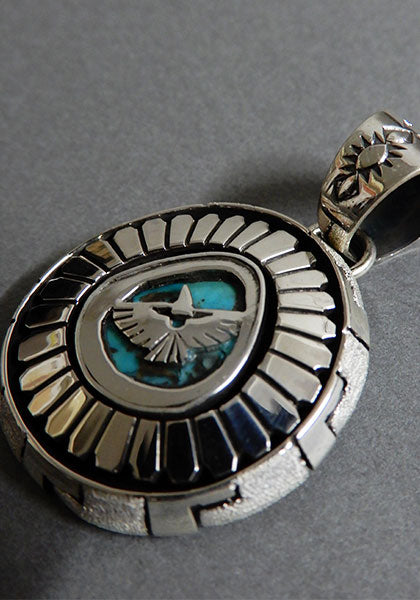 Indian Jewelry (インディアン ジュエリー) ナバホ ターコイズペンダントトップ  イーグル Herman Vandever / ハーマンバンデバー