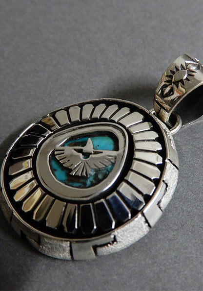 Indian Jewelry (インディアン ジュエリー) ナバホ ターコイズペンダントトップ  イーグル Herman Vandever / ハーマンバンデバー