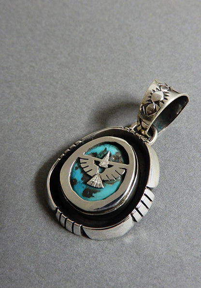 Indian Jewelry (インディアン ジュエリー) ナバホ ターコイズペンダントトップ  イーグル Herman Vandever / ハーマンバンデバー