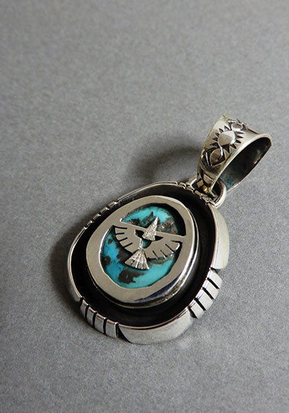 Indian Jewelry (インディアン ジュエリー) ナバホ ターコイズペンダントトップ  イーグル Herman Vandever / ハーマンバンデバー