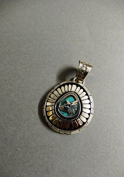 Indian Jewelry (インディアン ジュエリー) ナバホ ターコイズペンダントトップ  イーグル Herman Vandever / ハーマンバンデバー