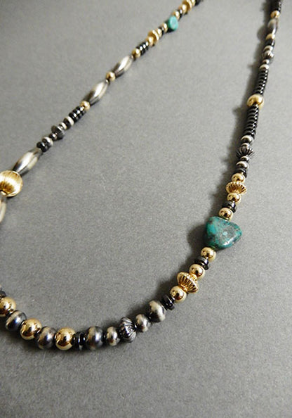 Nasngwam.×Bright "TAOS" ターコイズネックレス 48cm