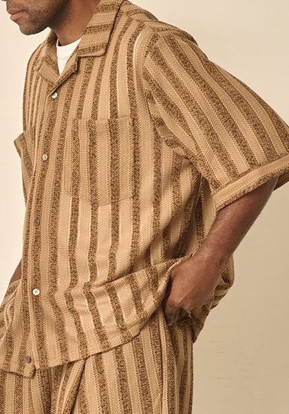 KELEN ケレン | LACE KNIT SHIRT カラー : BROWN