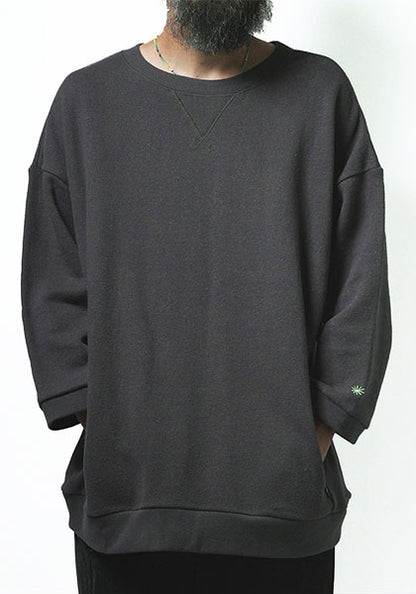 GOHEMP ゴーヘンプ | THREE QUARTER SL CREW / 7部袖スウェット カラー:GUNMETAL GRAY