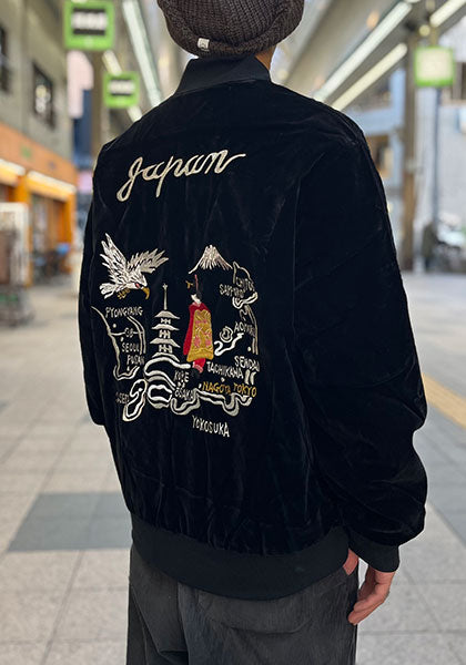 TAION 体温 ジャパンスペシャル リバーシブル スカジャン ダウンジャケット カラー : ブラック×ブラック