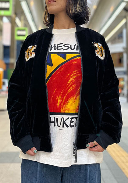 TAION 体温 ジャパンスペシャル リバーシブル スカジャン ダウンジャケット カラー : ブラック×ブラック