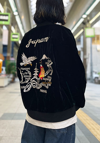 TAION 体温 ジャパンスペシャル リバーシブル スカジャン ダウンジャケット カラー : ブラック×ブラック