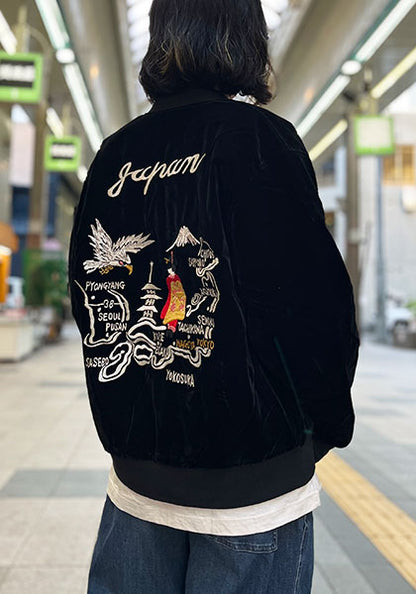 TAION 体温 ジャパンスペシャル リバーシブル スカジャン ダウンジャケット カラー : ブラック×ブラック