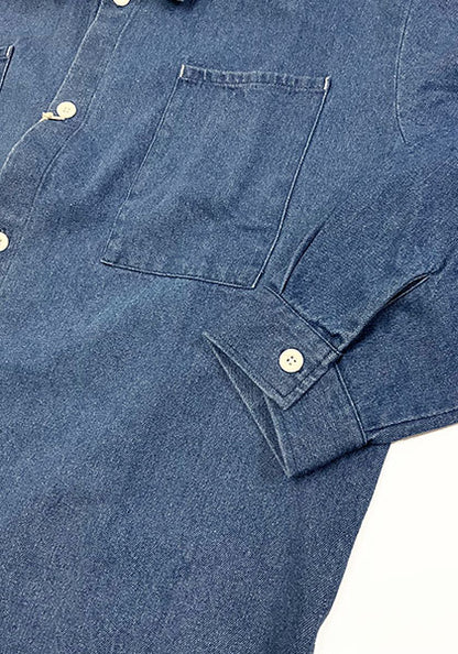 VOIRY ヴォイリー | DOCTOR SHIRTS-CORD_DENIM カラー:MID BLUE