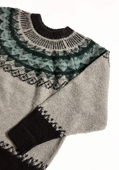 KELEN ケレン | BLURRED NORDIC CIRCLE KNIT カラー:MOKUBEIGE