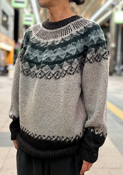 KELEN ケレン | BLURRED NORDIC CIRCLE KNIT カラー:MOKUBEIGE
