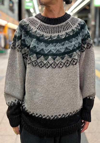 KELEN ケレン | BLURRED NORDIC CIRCLE KNIT カラー:MOKUBEIGE