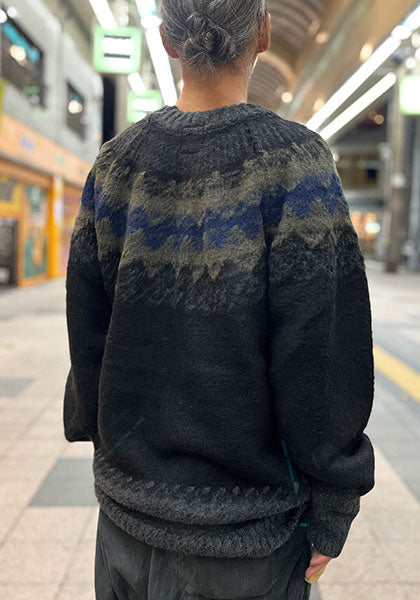 KELEN ケレン | BLURRED NORDIC CIRCLE KNIT カラー:CHARCOAL
