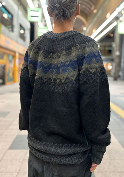 KELEN ケレン | BLURRED NORDIC CIRCLE KNIT カラー:CHARCOAL