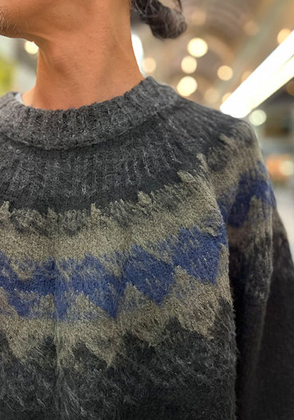 KELEN ケレン | BLURRED NORDIC CIRCLE KNIT カラー:CHARCOAL
