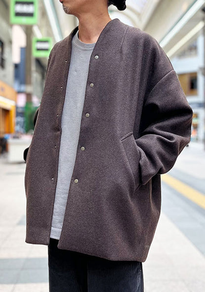 KELEN ケレン | NO COLLAR EGG JACKET カラー:BROWN