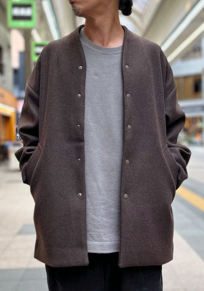 KELEN ケレン | NO COLLAR EGG JACKET カラー:BROWN