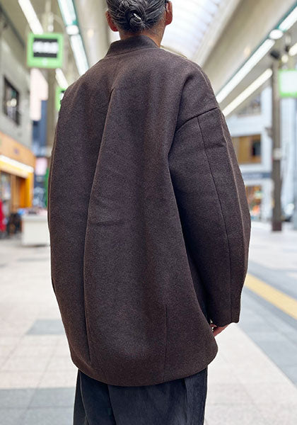 KELEN ケレン | NO COLLAR EGG JACKET カラー:BROWN