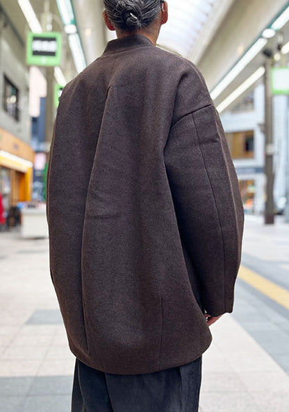 KELEN ケレン | NO COLLAR EGG JACKET カラー:BROWN