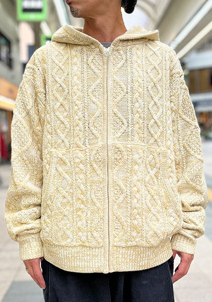 VOO ヴォー | MIX F.Z.P KNIT / ミックスカラーフルジップパーカーニット カラー:MILK MIX