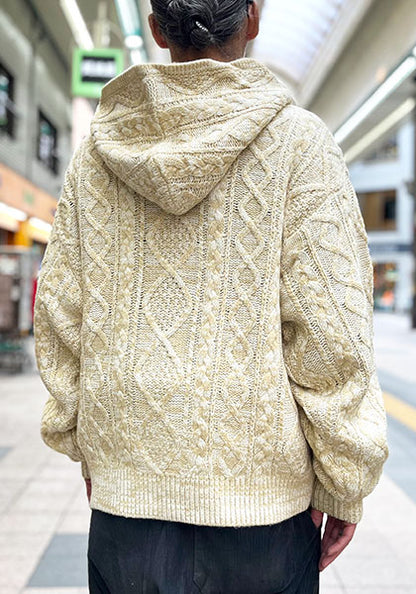 VOO ヴォー | MIX F.Z.P KNIT / ミックスカラーフルジップパーカーニット カラー:MILK MIX