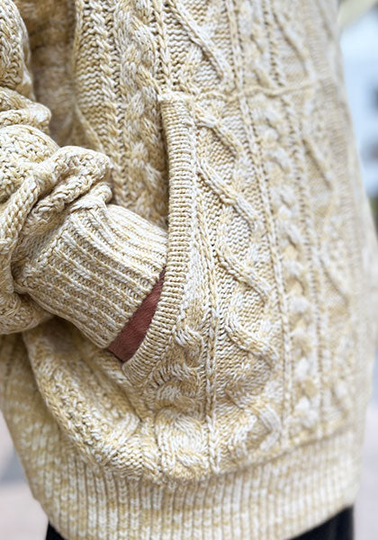 VOO ヴォー | MIX F.Z.P KNIT / ミックスカラーフルジップパーカーニット カラー:MILK MIX