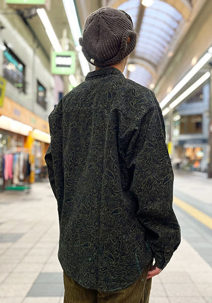 Nasngwam.(ナスングワム) | RAGE SHIRTS コーデュロイ ペイズリー柄シャツ カラー:BROWN