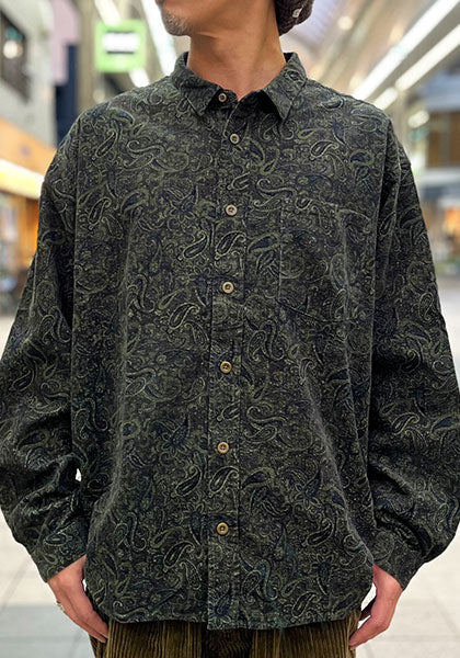 Nasngwam.(ナスングワム) | RAGE SHIRTS コーデュロイ ペイズリー柄シャツ カラー:BROWN