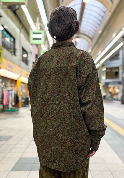 Nasngwam.(ナスングワム) | RAGE SHIRTS コーデュロイ ペイズリー柄シャツ カラー:BURGUNDY