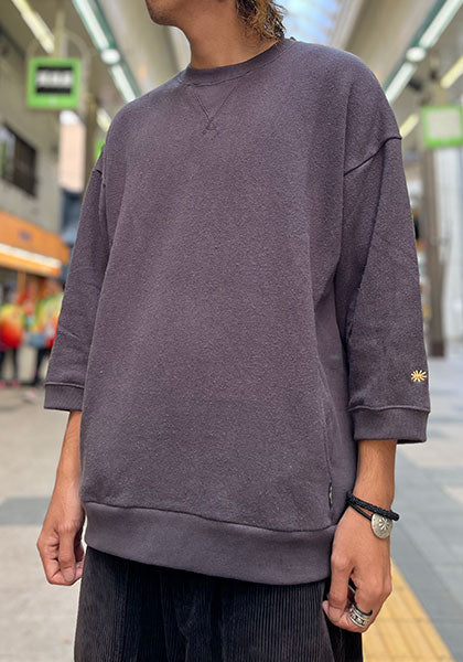 GOHEMP ゴーヘンプ | THREE QUARTER SL CREW / 7部袖スウェット カラー:GUNMETAL GRAY