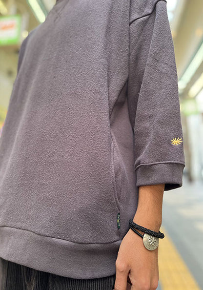 GOHEMP ゴーヘンプ | THREE QUARTER SL CREW / 7部袖スウェット カラー:GUNMETAL GRAY