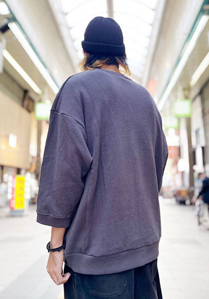 GOHEMP ゴーヘンプ | THREE QUARTER SL CREW / 7部袖スウェット カラー:GUNMETAL GRAY