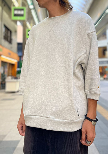 GOHEMP ゴーヘンプ | THREE QUARTER SL CREW / 7部袖スウェット カラー:ASH HEATHER