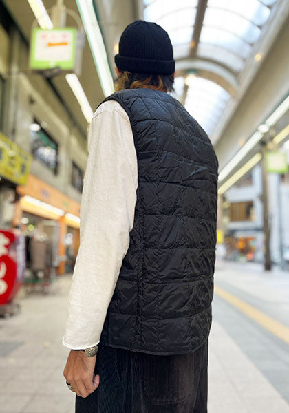TAION 体温 ベーシック Vネックボタン インナーダウンベスト カラー:ブラック