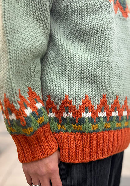 HAVE A GRATEFUL DAY ハブ ア グレイトフル デイ | PEACE PATTERN WOOL KNIT CREW カラー : SAGE GREEN