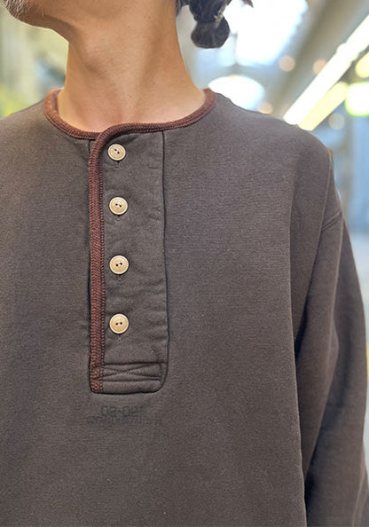 GYPSY&SONS ジプシーアンドサンズ | 80 CLASSIC HENRY 80 クラシック ヘンリーネック スウェット カラー：ブラウンチャコール