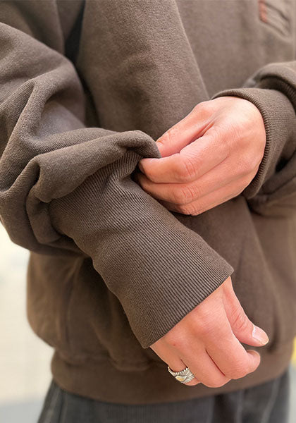 GYPSY&SONS ジプシーアンドサンズ | 80 CLASSIC HENRY 80 クラシック ヘンリーネック スウェット カラー：ブラウンチャコール