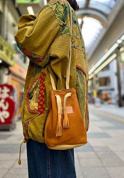 Nasngwam×EARLY MORNING | DEARSKIN WHISKY BAG / 鹿革ミニバッグ