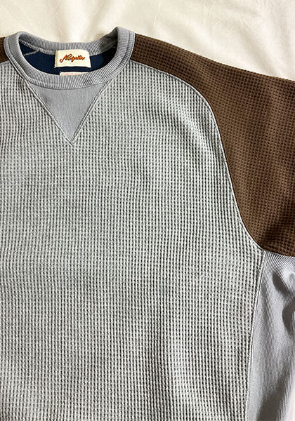 Nasngwam × IMPRESTORE | GOKU WARM FLEECE F.CREW カラー:GRAY×BROWN