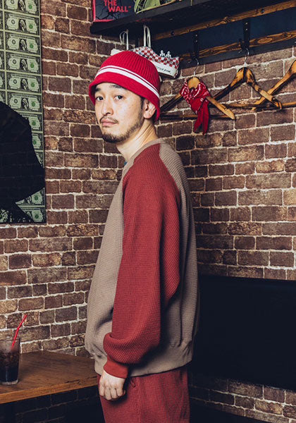 Nasngwam × IMPRESTORE | GOKU WARM FLEECE F.CREW カラー:BEIGE×RENGA