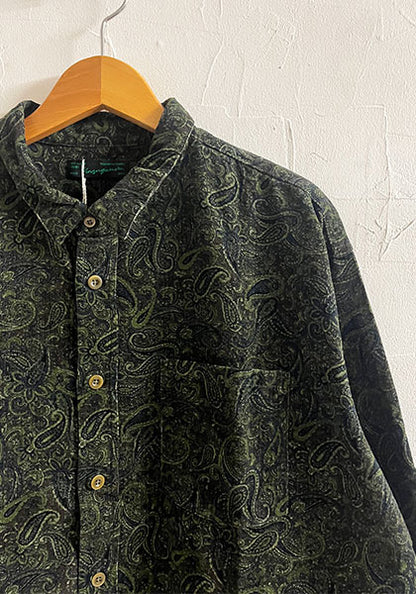 Nasngwam.(ナスングワム) | RAGE SHIRTS コーデュロイ ペイズリー柄シャツ カラー:BROWN