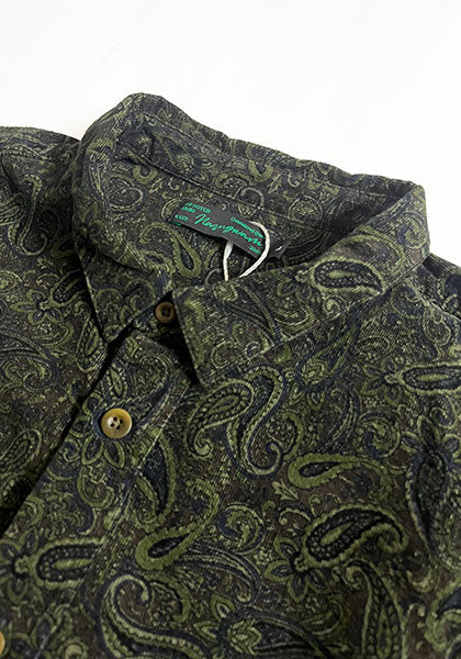 Nasngwam.(ナスングワム) | RAGE SHIRTS コーデュロイ ペイズリー柄シャツ カラー:BROWN