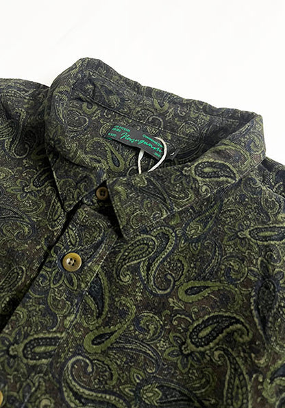 Nasngwam.(ナスングワム) | RAGE SHIRTS コーデュロイ ペイズリー柄シャツ カラー:BROWN