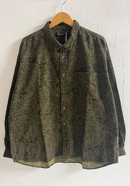 Nasngwam.(ナスングワム) | RAGE SHIRTS コーデュロイ ペイズリー柄シャツ カラー:BURGUNDY