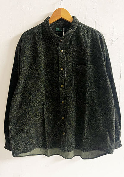 Nasngwam.(ナスングワム) | RAGE SHIRTS コーデュロイ ペイズリー柄シャツ カラー:BROWN