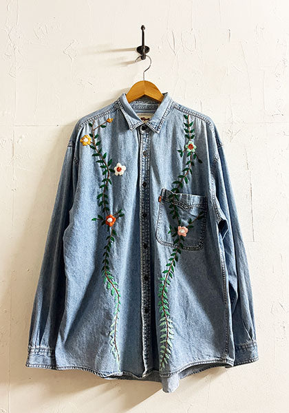 Nasngwam（ナスングワム） | SALISH SHIRTS / / 刺繍デニムシャツ モデル:C