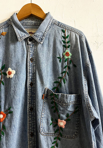 Nasngwam（ナスングワム） | SALISH SHIRTS / / 刺繍デニムシャツ モデル:C