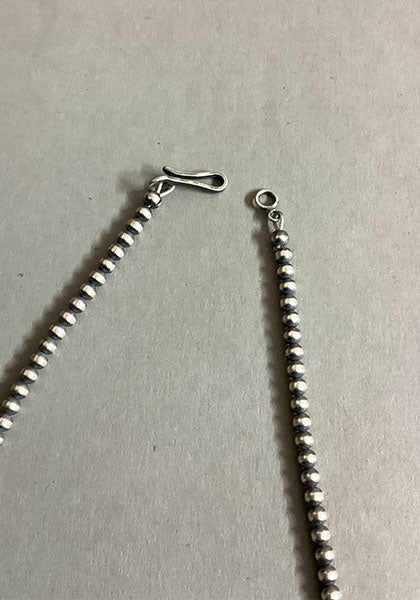 Indian Jewelry (インディアン ジュエリー) ナバホパールネックレス 燻 3mm 45cm